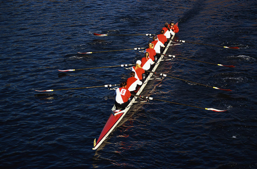 Cambridge Photograph - Crew Boat At Head Of Charles Regatta by Panoramic Images