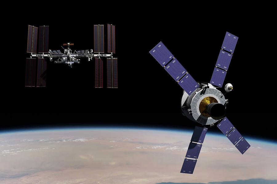 Crew Exploration Vehicle And Iss Photograph by Nasa/walter Myers/science Photo Library