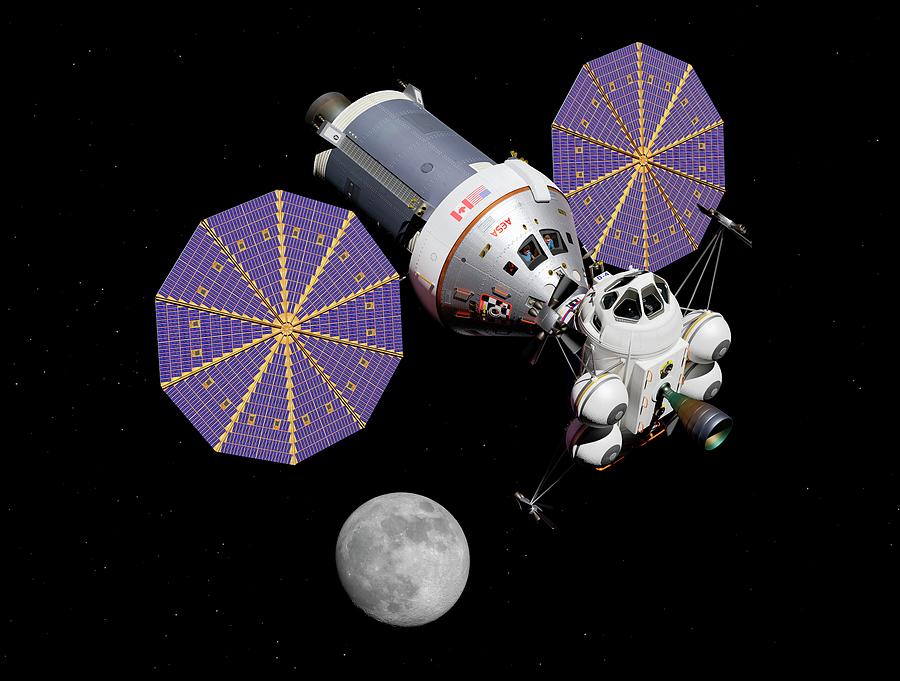 Crew Exploration Vehicle And Lunar Ascender Photograph by Walter Myers/science Photo Library