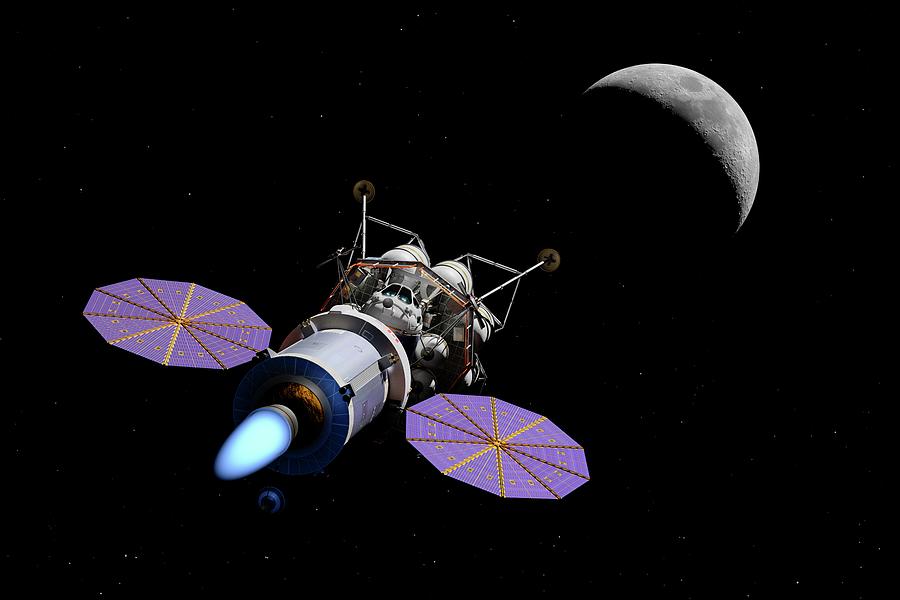 Crew Exploration Vehicle And Lunar Lander Photograph by Walter Myers/science Photo Library