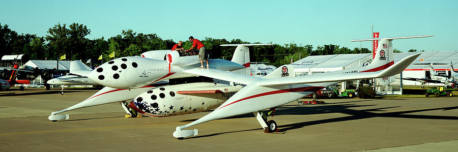 Transportation Photograph - Crews Working On An Aircraft by Panoramic Images