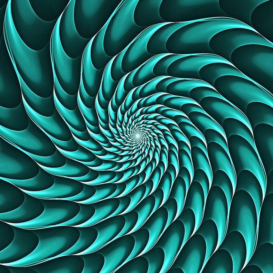 Cricca Nut Vortex Turquoise Digital Art by Doug Morgan