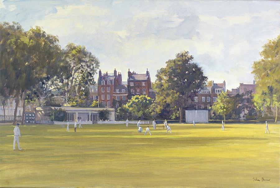 Cricket At Burton Court Oil On Canvas Photograph by Julian Barrow