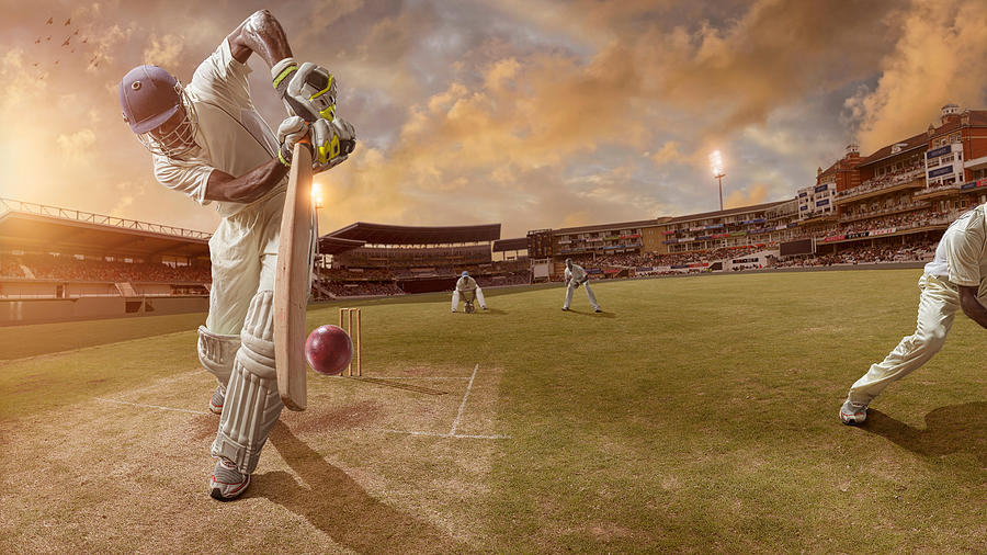 Cricket Batsman About to Strike Ball Photograph by Peepo
