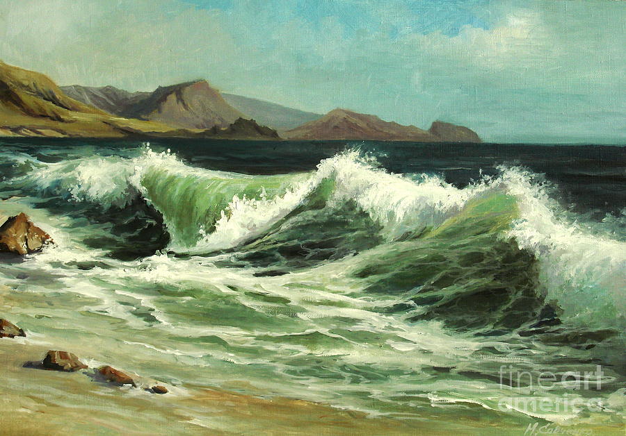 Summer Painting - Crimea Seashore by Mikhail Savchenko