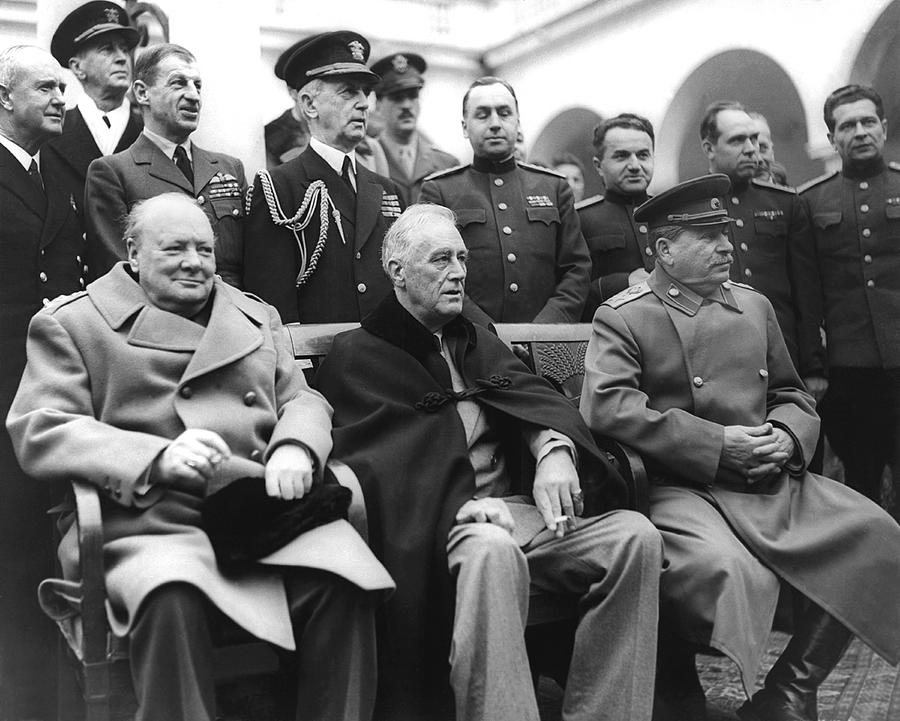 Black And White Photograph - Crimean Conference In Yalta by Underwood Archives