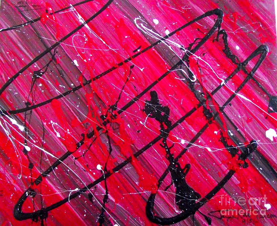 Crimson Distortion 1 Painting by Jayne Kerr 