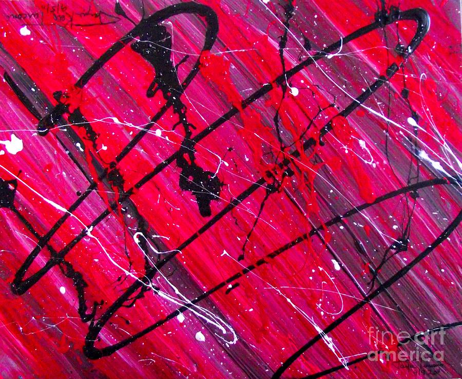 Crimson Distortion 2 Painting by Jayne Kerr 