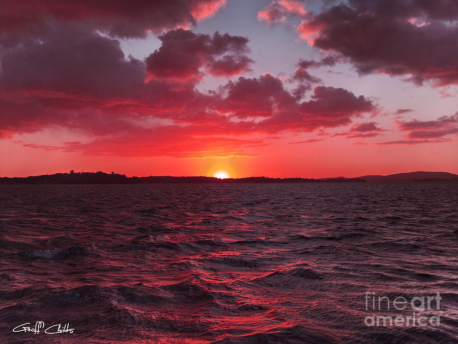 Crimson  Eye - Coastal Sunset      Photograph by Geoff Childs