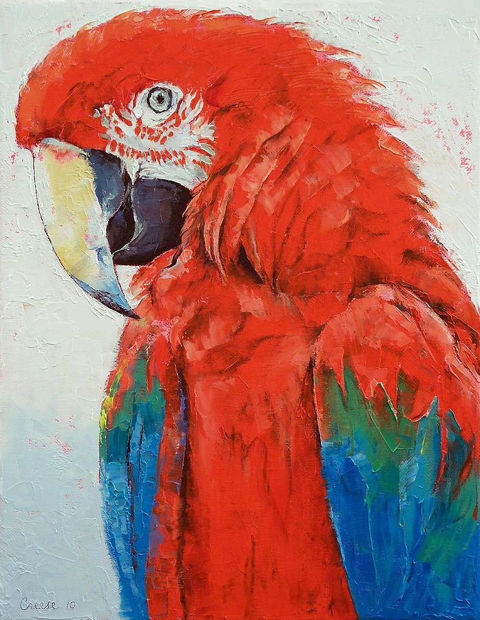 Crimson Macaw Painting by Michael Creese