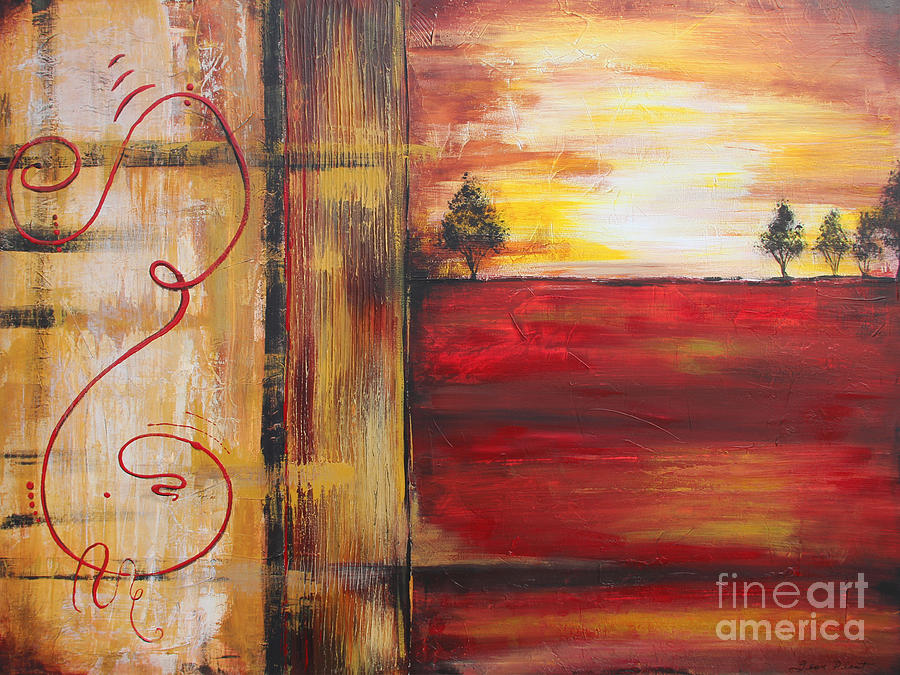 Crimson Mist-2 Painting by Jean PLout