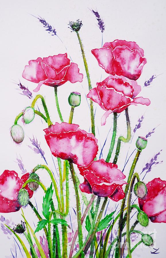 Poppy Painting - Crimson Poppies by Zaira Dzhaubaeva