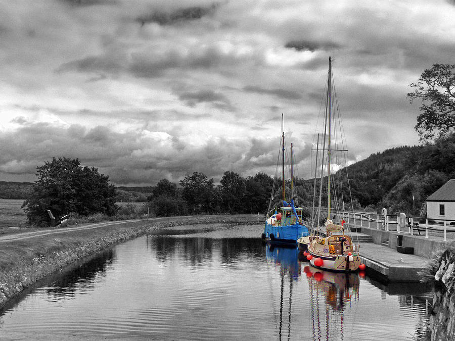 Boat Photograph - Crinan Canal Scotland by Lynn Bolt