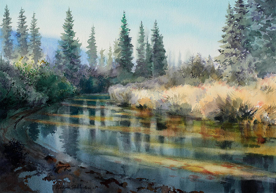 Cripple Creek Alaska Painting by Vladimir Zhikhartsev