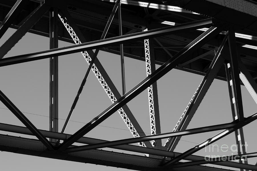 Crisscrossing Steel Girders Photograph by John  Mitchell