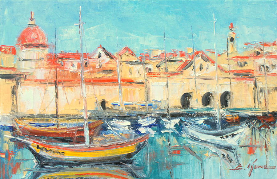 Croatia - Dubrovnik harbour Painting by Luke Karcz