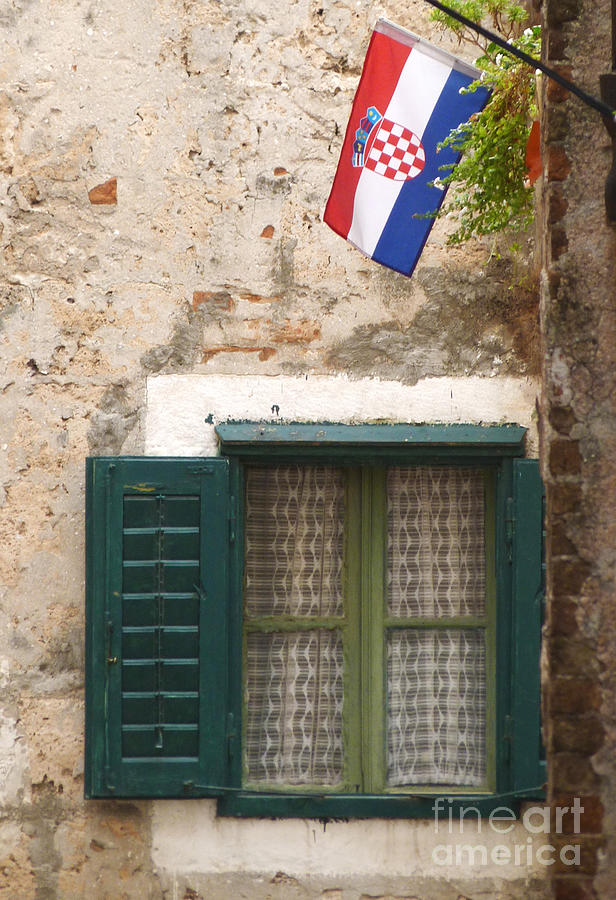 Croatian Flag and Window Photograph by Phil Banks
