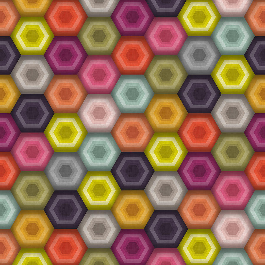 Pattern Drawing - Crochet Honeycomb by MGL Meiklejohn Graphics Licensing