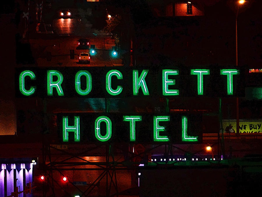 Crockett Neon - Graphic Photograph by Tom DiFrancesca