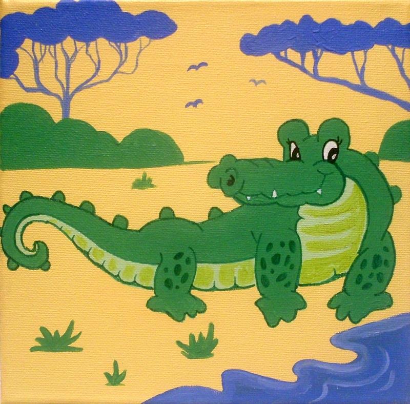 Crocodile Painting by Anne Gardner