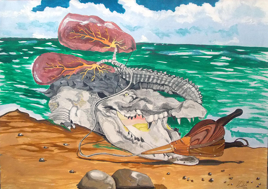 Crocodile Emphysema Painting