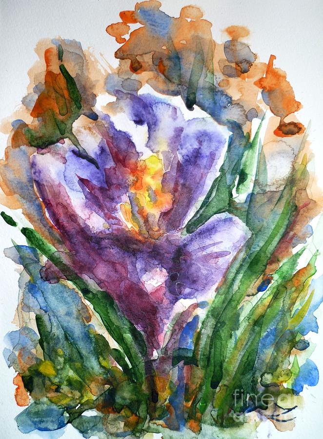 Flower Painting - Crocus  by Zaira Dzhaubaeva