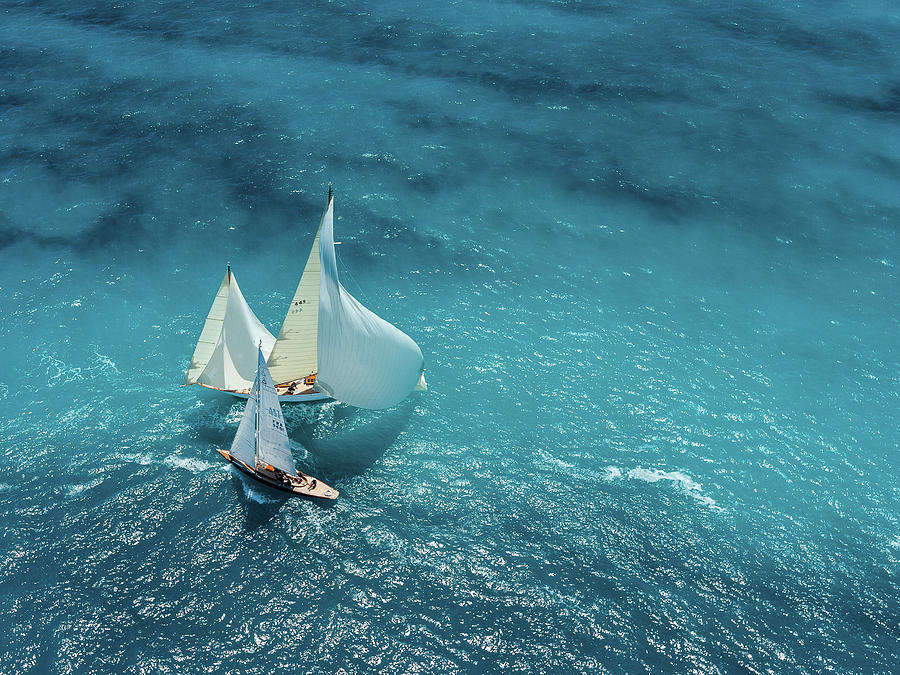 Ship Photograph - Croisement Bleu by Marc Pelissier
