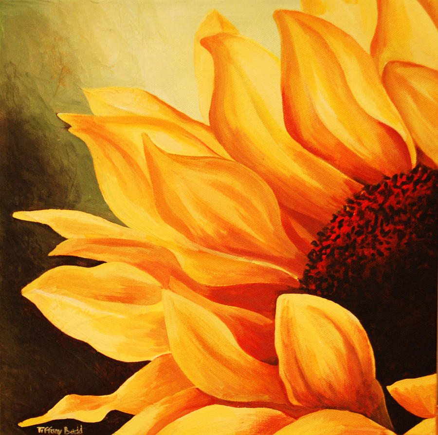 Cropped Sunflower Painting by Tiffany Budd