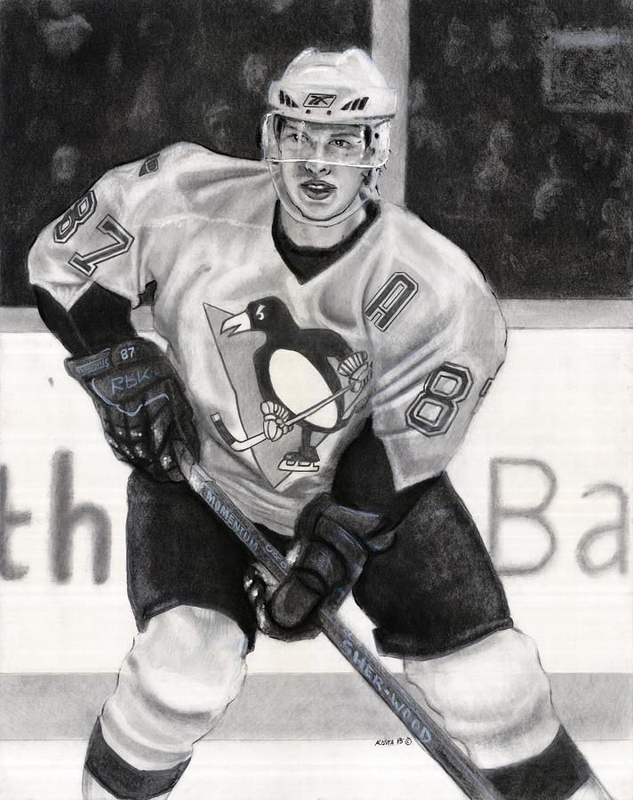 Crosby Rookie Drawing by Adam Acosta Fine Art America