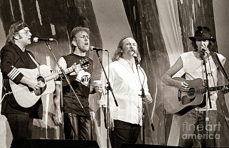 Neil Young Photograph - Crosby  Stills  Nash  and Young 1985 by Chuck Spang