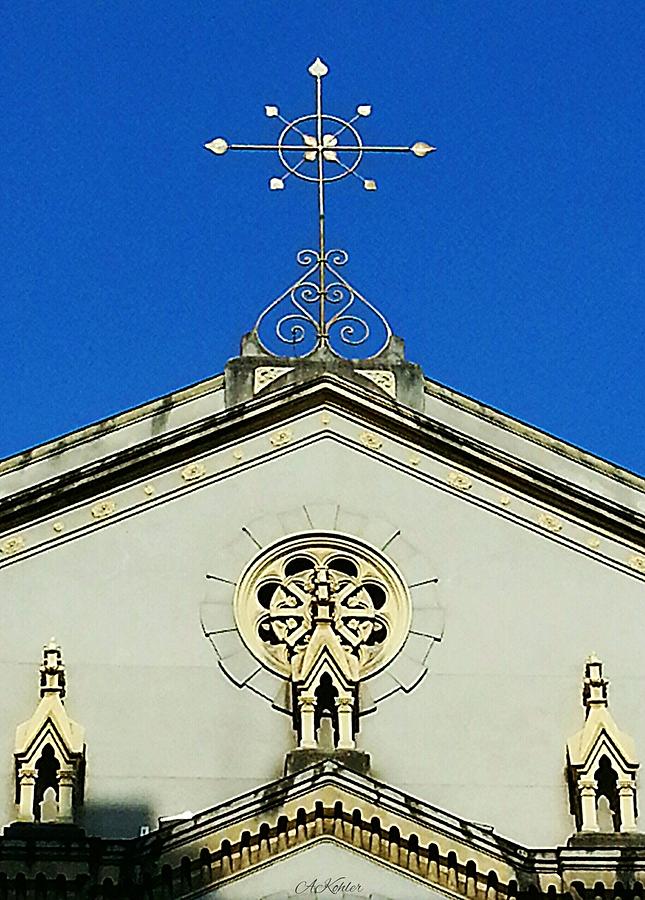 Cross And Blue Photograph