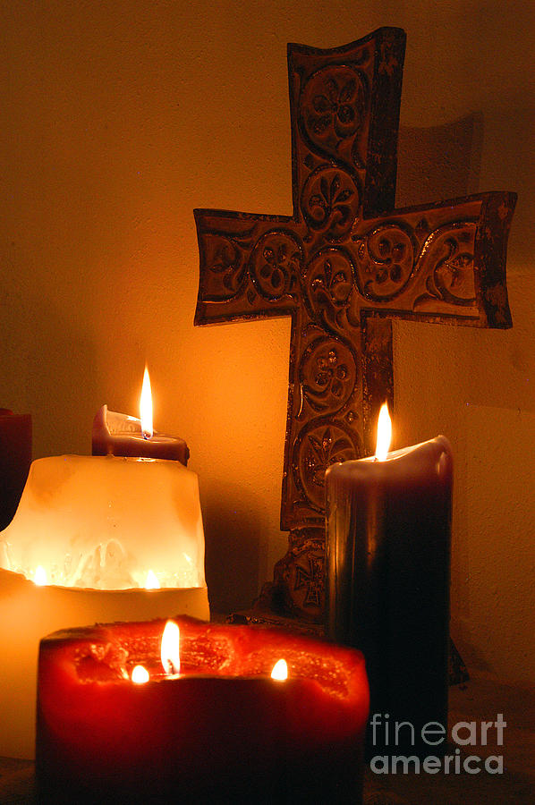 Cross and Candles Photograph by Bob Phillips