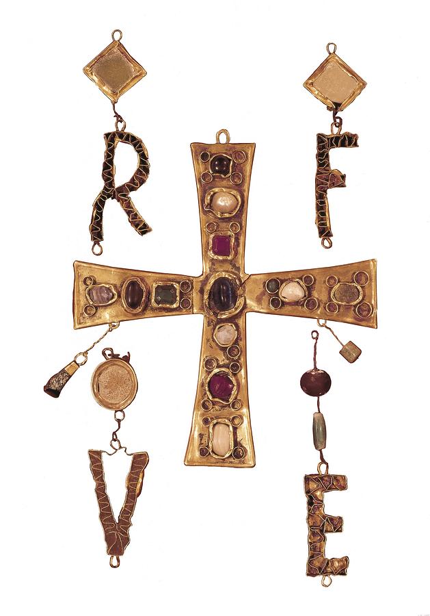 Jewelry Photograph - Cross And Letters With Inlay by Everett