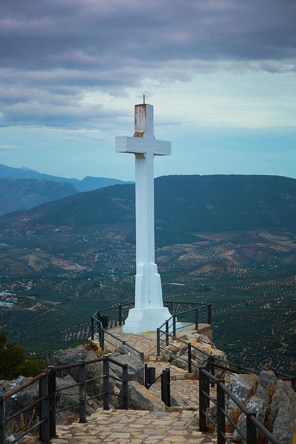 Cross At A Castle, Castle Of Santa Photograph by Panoramic Images