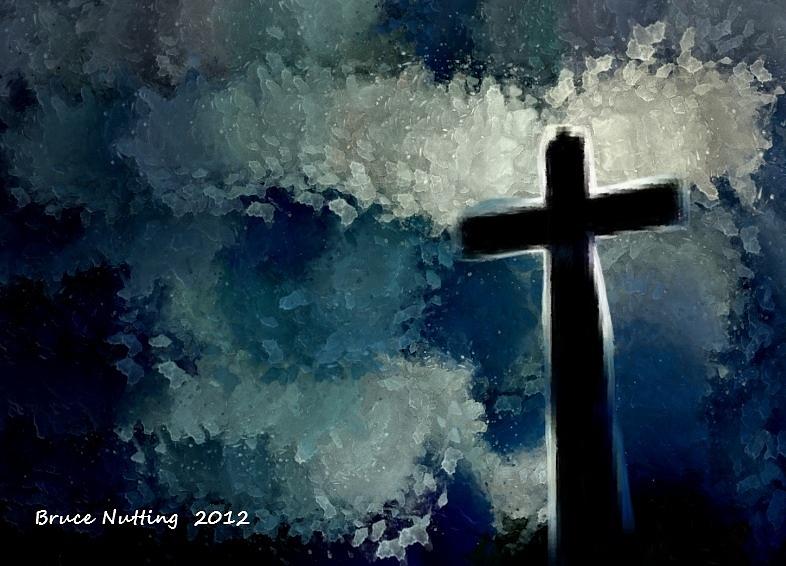 Cross at Night Painting by Bruce Nutting