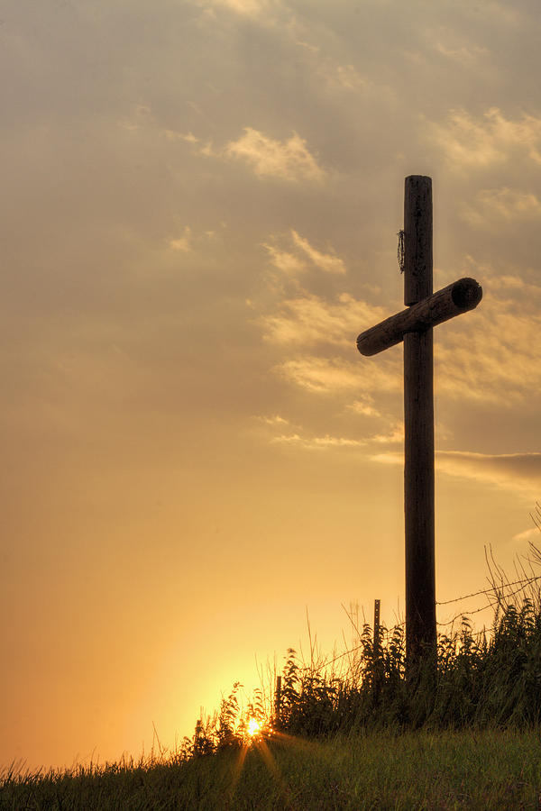 Cross at sunset Photograph by Rob Graham