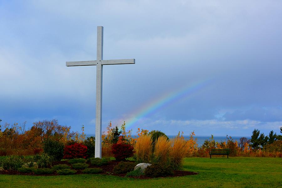Cross at the End of the Rainbow Photograph by Keith Stokes