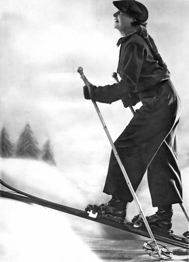 Cross Country Skiing Photograph by Underwood Archives