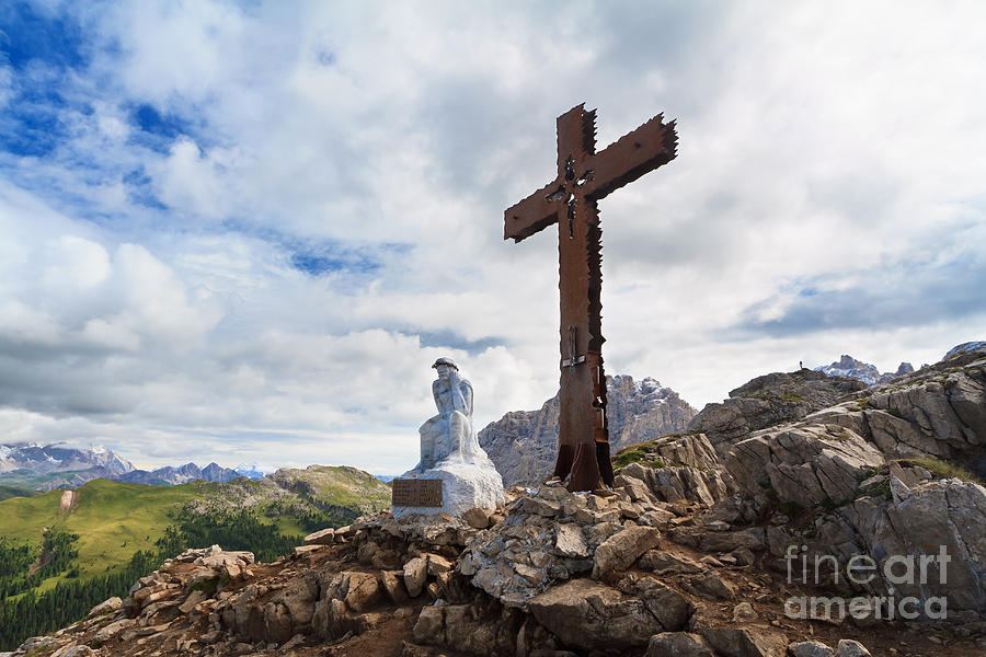 cross in Castellazzo mount Photograph by Antonio Scarpi