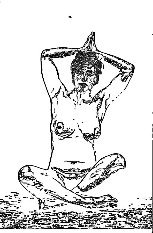 Cross-Legged Nude Sketch Photograph by C H Apperson