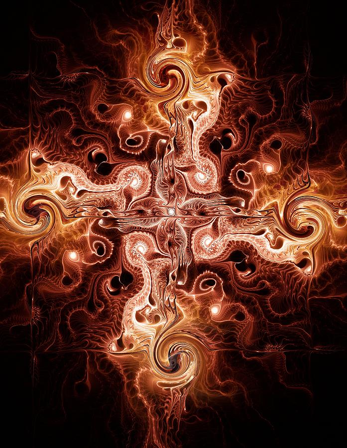Cool Digital Art - Cross of Fire by Anastasiya Malakhova