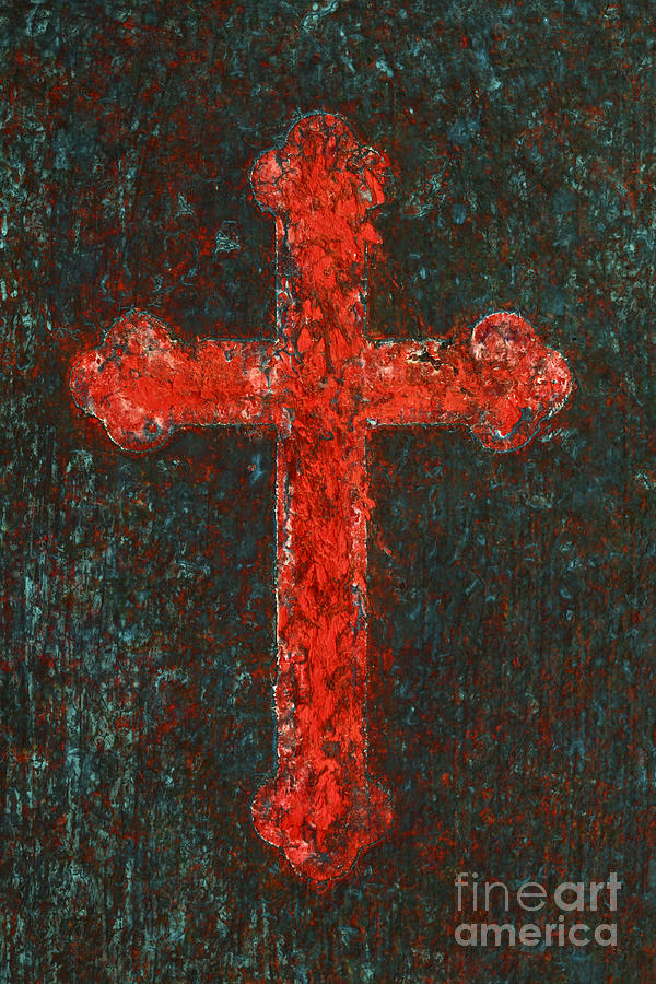 Cross of Red Painting by Pattie Calfy