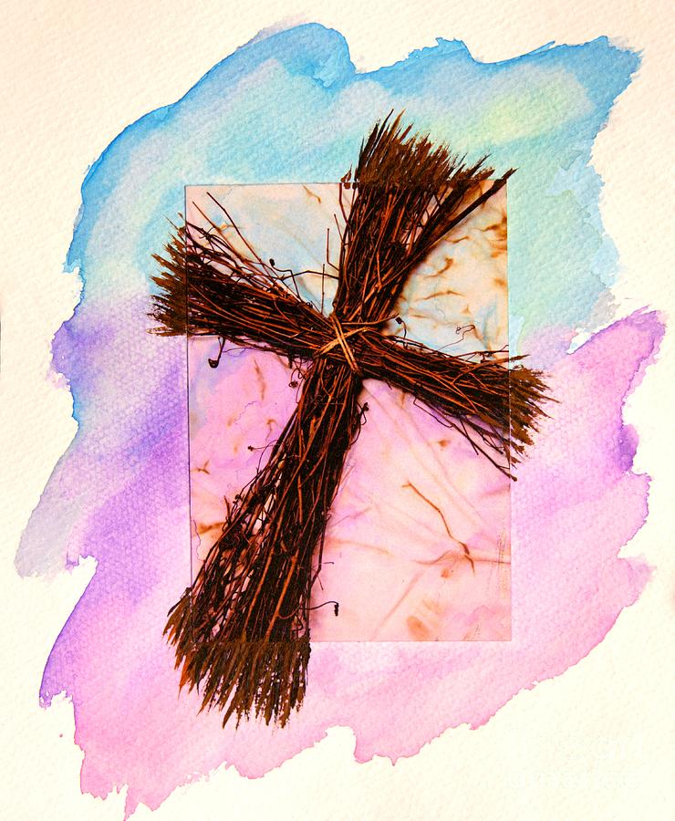 Cross of Sticks Mixed Media by Pattie Calfy