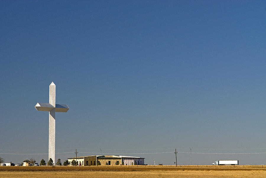 Cross On I-40 At Groom, Tx Photograph by James Steinberg