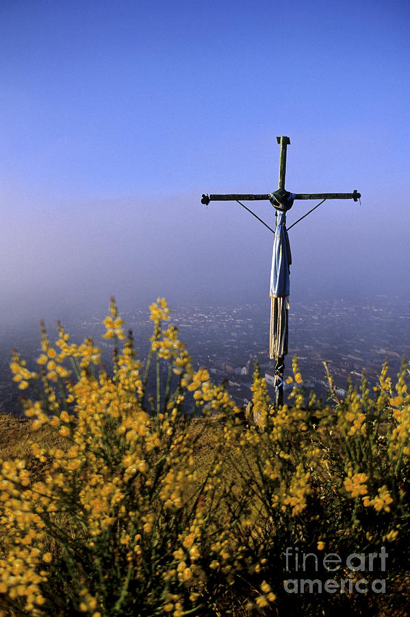 Cross on Peruvian Hill Photograph by Ryan Fox