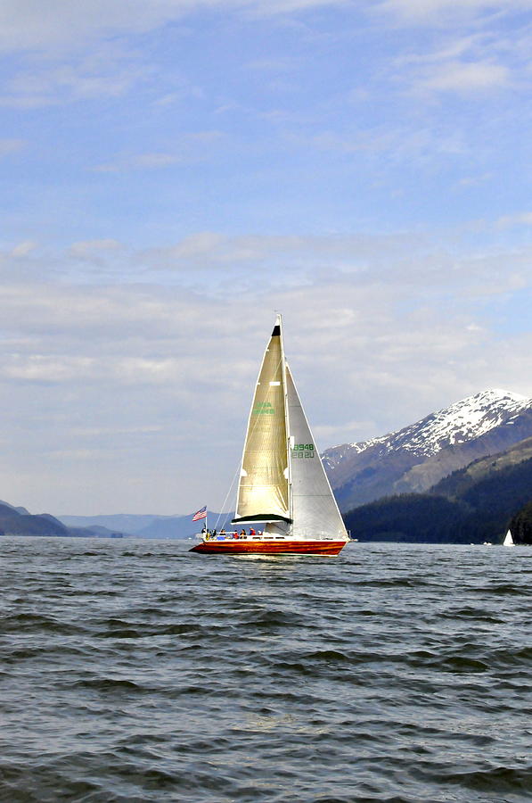 Cross Sound Sailboat Photograph by Cathy Mahnke
