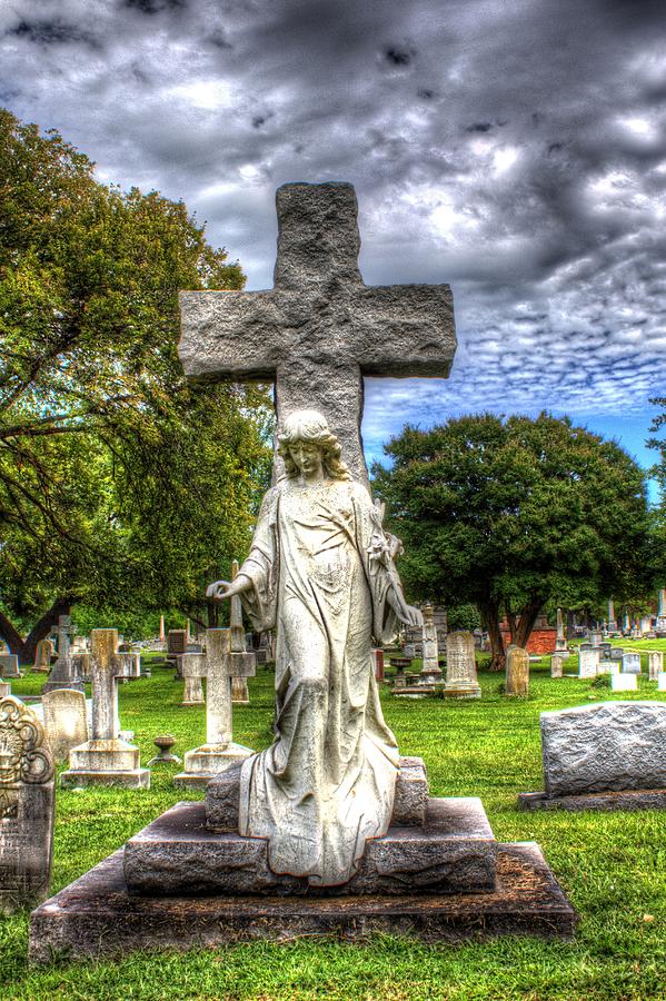 Elmwood Cemetery Photograph - Cross to bear by Shannon Louder