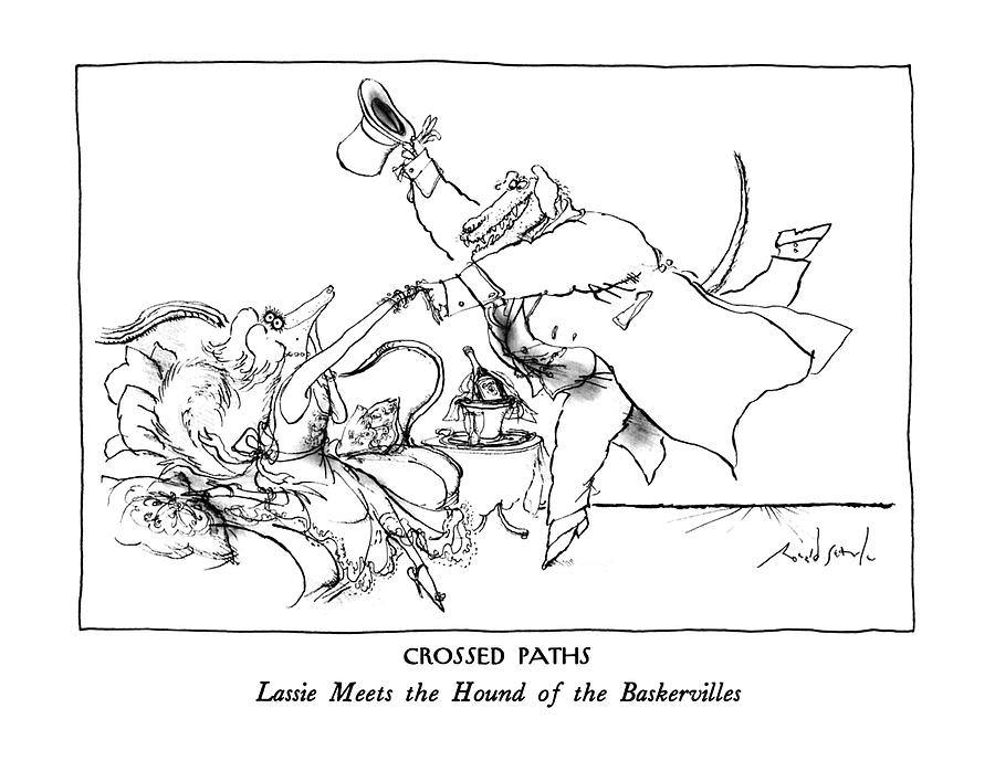 Crossed Paths
Lassie Meets The Hound Drawing by Ronald Searle