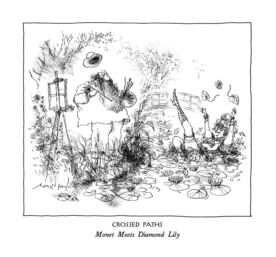 Crossed Paths
Monet Meets Diamond Lily Drawing by Ronald Searle