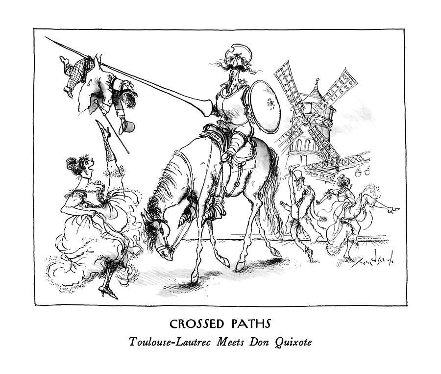 Crossed Paths
Toulouse-lautrec Meets Don Quixote Drawing by Ronald Searle